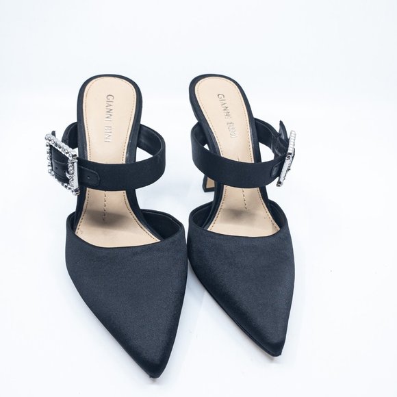 GIANNI BINI Black Satin Maleenah Mules Size 7 - G0222 - Picture 7 of 11